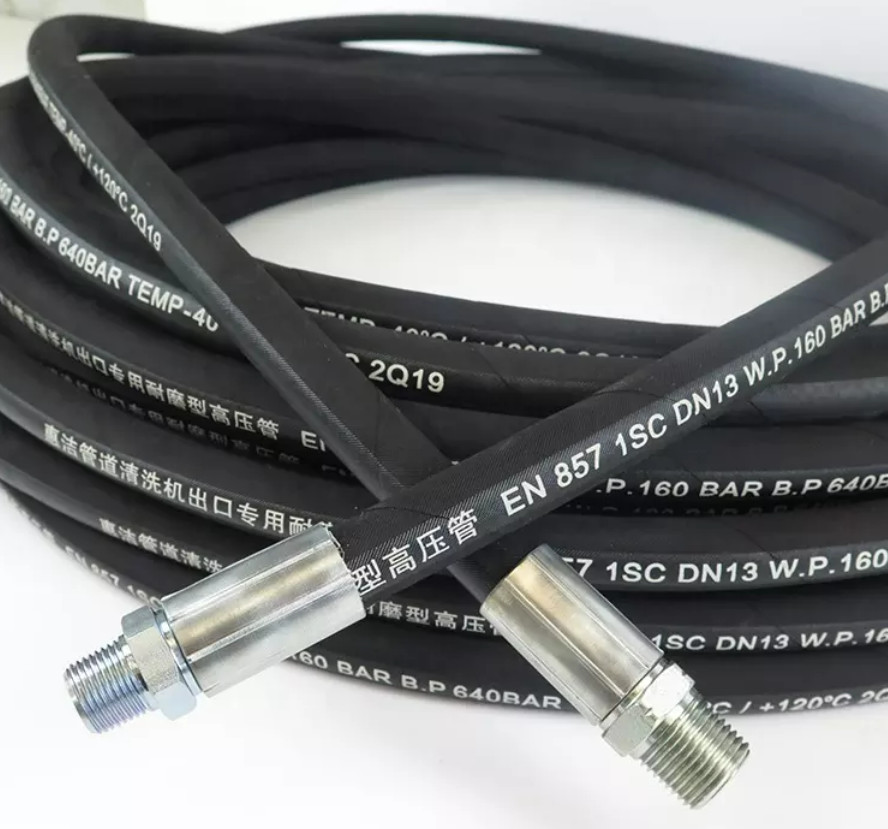 Steel Wire Braided Hose Hydraulic Pipe OEM SIze High Pressure 1-100MPa