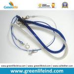 Blue Red Self Locking Metal Hook Fishing Safety Coiled Lanyard