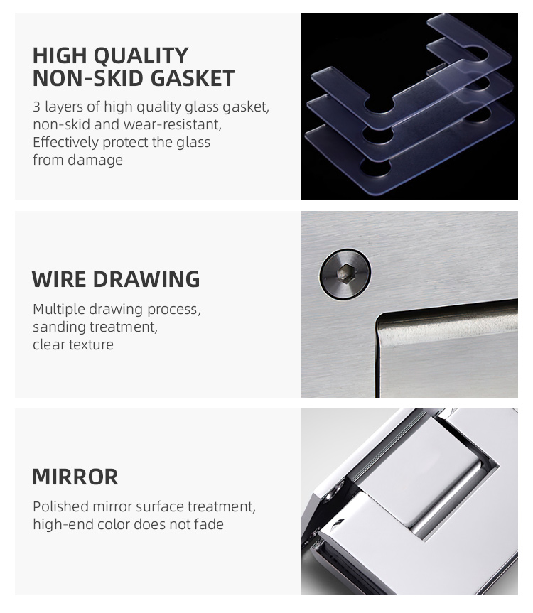 Modern Design 180 Degree Brass or Stainless Steel Glass Hardware Bathroom Door Shower Lifting Hinge