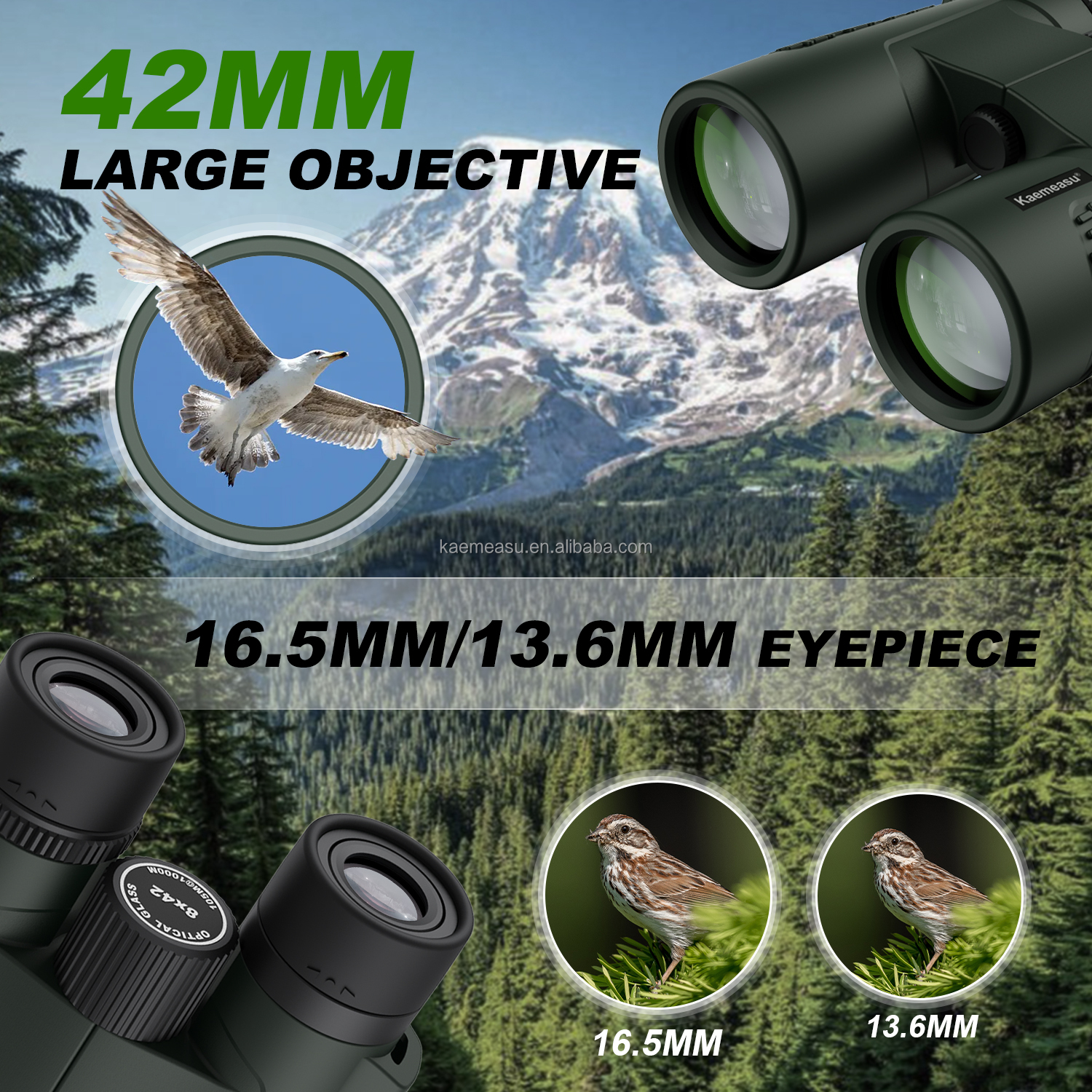 C 8X HD Monocular Telescope for Outdoor Hunting Hiking Bird Watching Sports Travel Use 8X42 Monocular