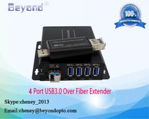 China 4 port USB3.0 over fiber extender,4 port USB HUB to fiber converter,USB HUB to fiber transmitter and receiver on sale