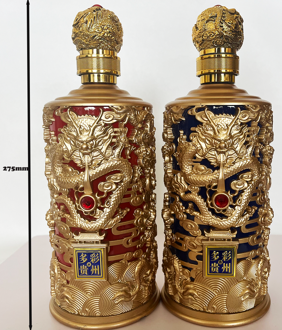 Provided Freely Glass Bottle Cover for Liquor Bottles Dragon and Phoenix Bottle Set