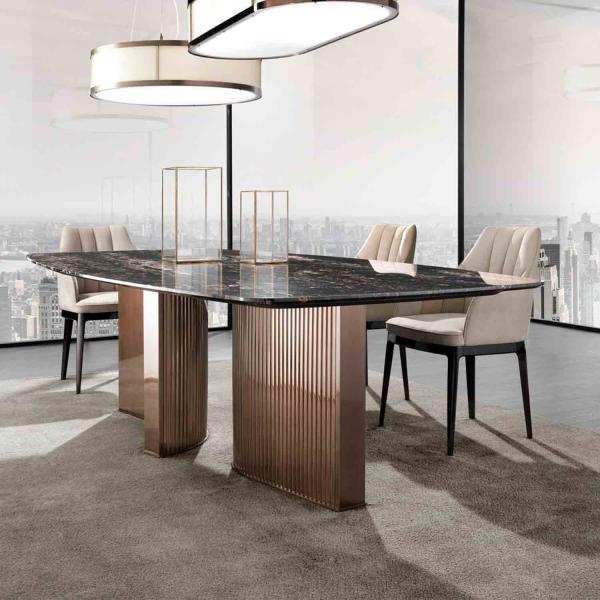 Luxury Natural Marble Dining Table High-End European Dining Table For Restaurant And Hotel Use