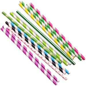 China Wood Pulp Waterproof Paper Straws Earth Friendly Various Colors For Festival wholesale