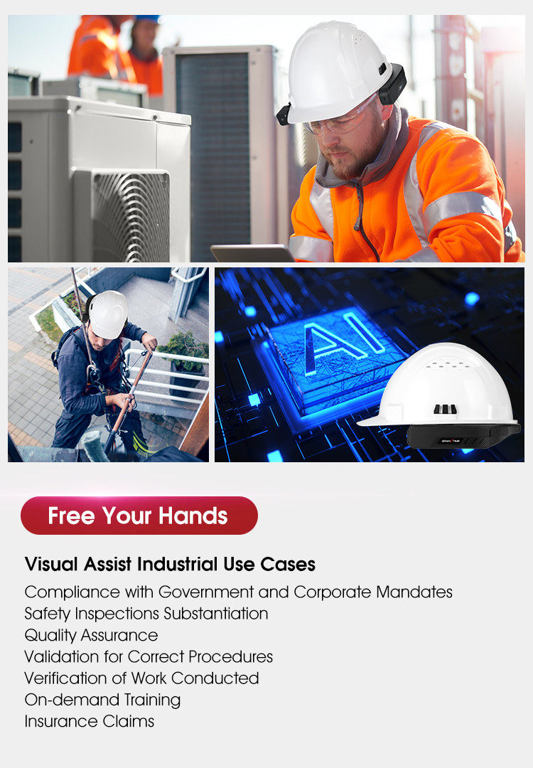 4G Security Safety Helmet With Camera Construction Engineering Intercom Intercom Safety Helmet