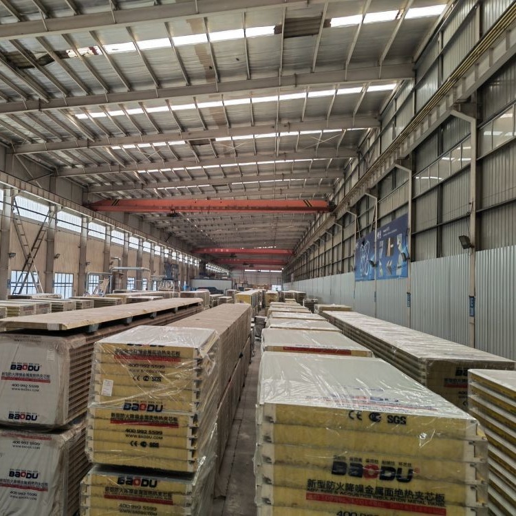 Soundproof Acoustic Sandwich Panel Rockwool Glass Wool Sound Absorbing Thickness 80mm