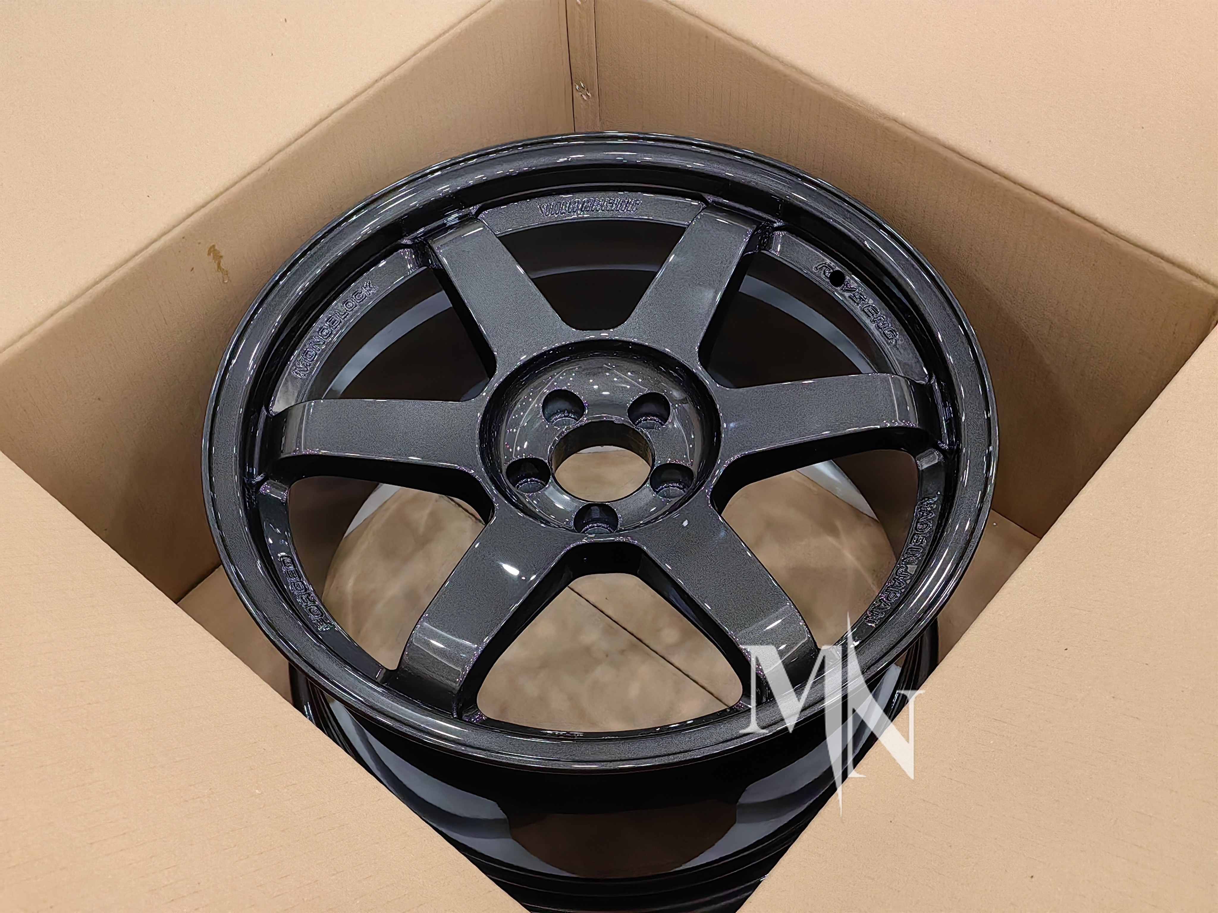 Volk Racing TE37 SL Wheels Black Edition III 4x100 5x120 18 19 20 Inch Custom Double Black Rims
