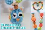 Necklace with amigurumi toy, Nursing necklace,Breastfeeding necklace, crochet