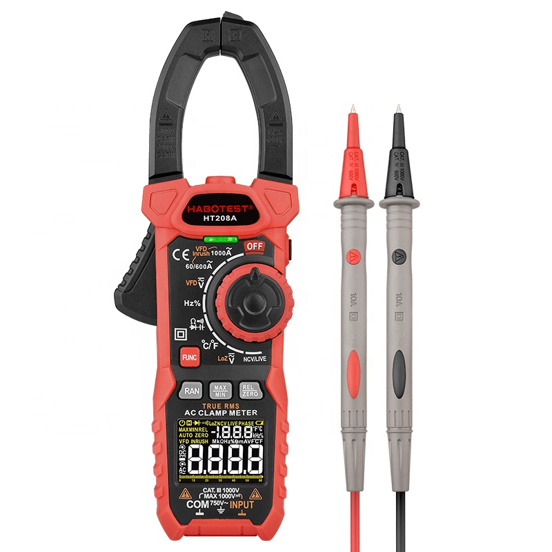 1000V Digital Multimeter Clamp Type 1000 Amp with Flashlight