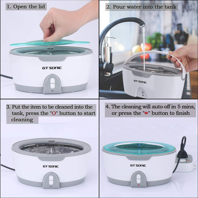 35w Home Ultrasonic Cleaner GT SONIC Ultrasonic Cleaner With Lid / Handle