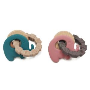 China Silicone BPA Free Natural Wood Teethers Massaging Tender Gums wholesale