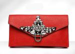Ladies Crystal Clutch Bag Evening Wedding Rhinestone Silver Purse Chain Cross