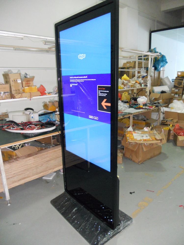 Ground stand 55" inch UHD 4K LCD All-in-one touchscreen computer kiosk self-service information station
