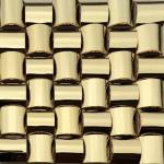 Golden 3D Arched Metallic Mosaic Tiles Trim Stainless Steel Laminate Backsplash