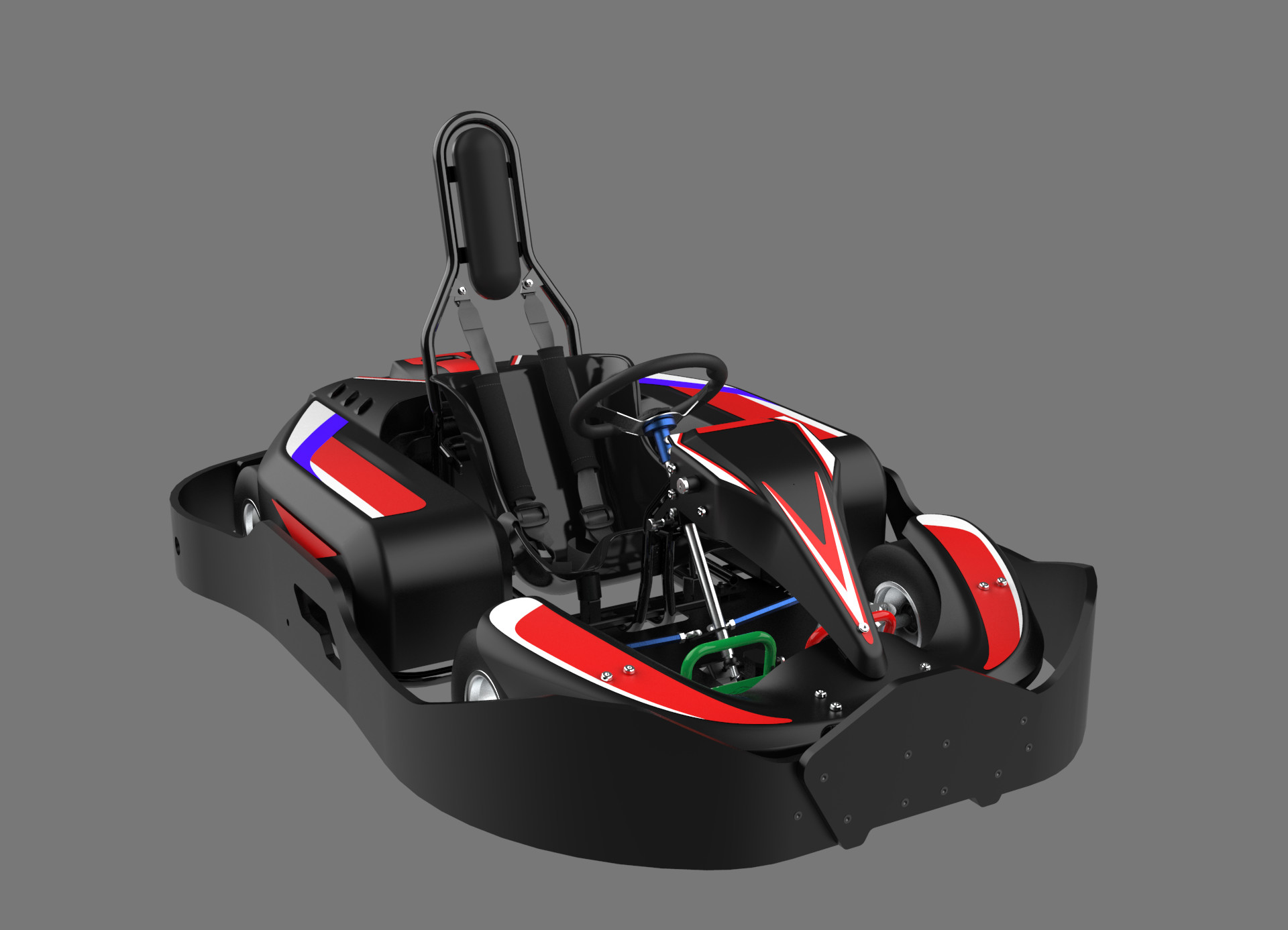 3.5KW*2 Children's Go Kart Electric 90km/H Adjustable Length Height