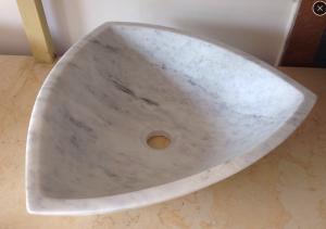 China Arabescato White Marble Basin / Bathroom Wash Sink Wood Vein Marble Basin wholesale