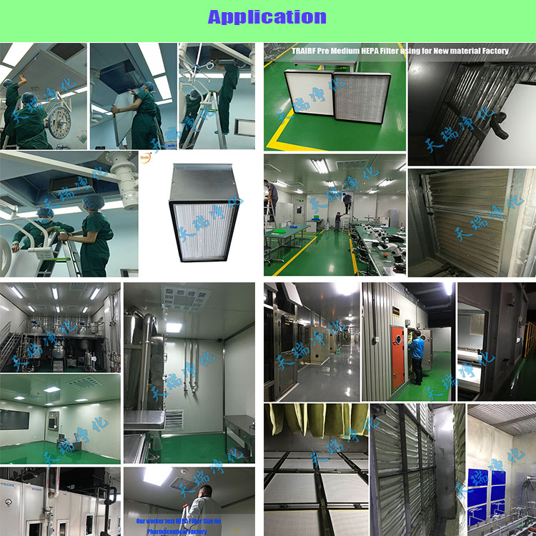 99.99% Efficiency HEPA Panel Filter H14 Air Filter Hot Melt Adhesive