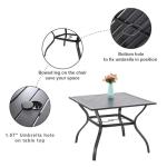 Metal Garden Set by AJUNION Waterproof Outdoor Furniture with Stackable Dining