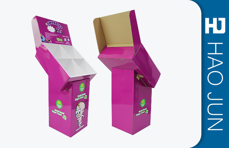 Free Standing Cardboard Display Stands Glossy Lamination For Foods Retail