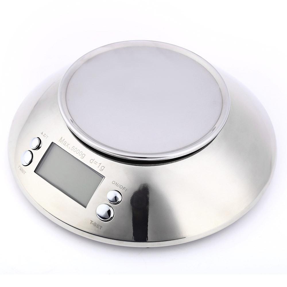 Electronic kitchen scale stainless steel peel fruit scale baking weighing 1g bowl scale temperature function