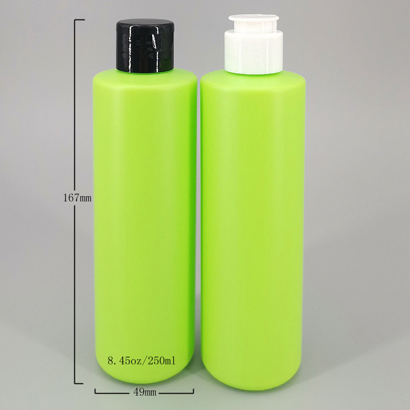 250ml HDPE Cylinder Flip Top Cap Body Cream Dispenser Bottle