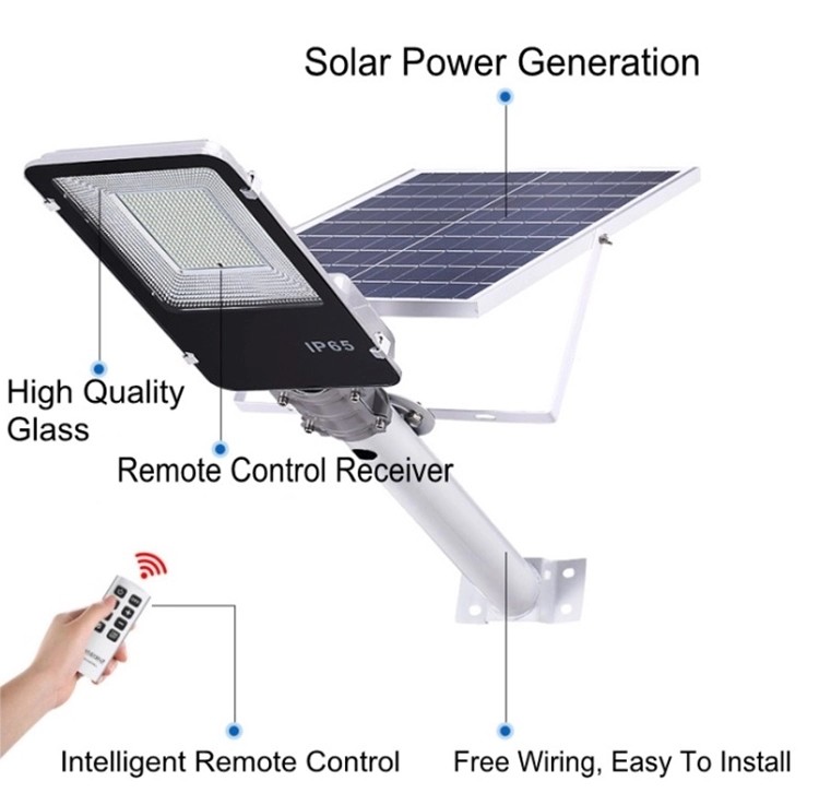 Remote Control Solar Powered Road Lights 20w 30w 50w 100w 150w Easy Install