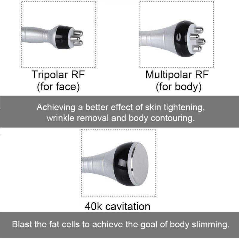 Mini RF Skin Tightening Device 40khz Cavitation Body Slimming 3 In 1 Machine