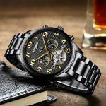 Automatic mechanical KINYUED watch fashion stainless steel mens waterproof