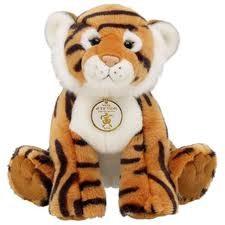 China Customized Stuffed Animal Toys Brown Tiger With Badge Plush Toy wholesale
