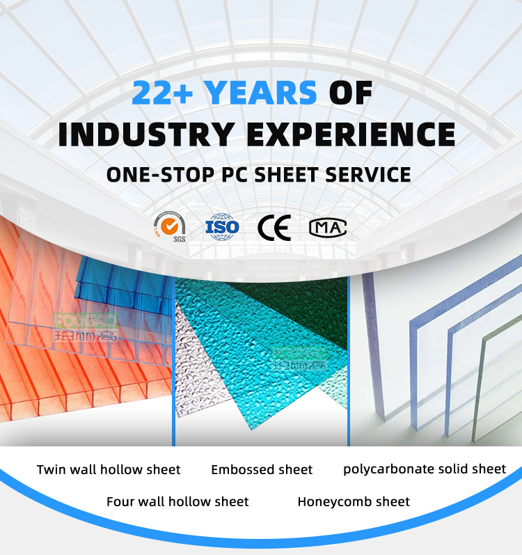 5mm Anti UV Translucent Polycarbonate Hollow Sheets Waterproof Durable