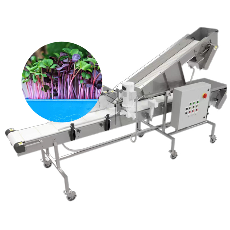 10 Rows Quick-Cut Automated Microgreen Tray Harvesting Machine for Baby Leaf Lettuces