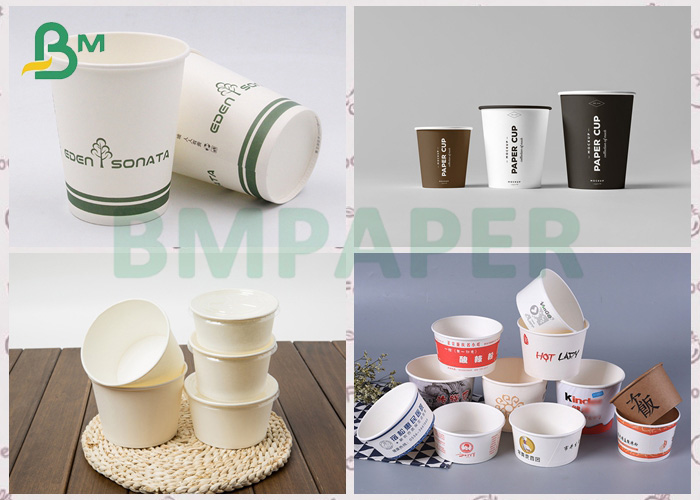 240g + 15g PE Folding Resistance White Cup Stock Paper For Coffee Cup