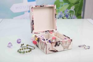 China L13*W13*H7CM Modern Wood Furniture Fabric Covered Jewelry Box For Wedding Party wholesale