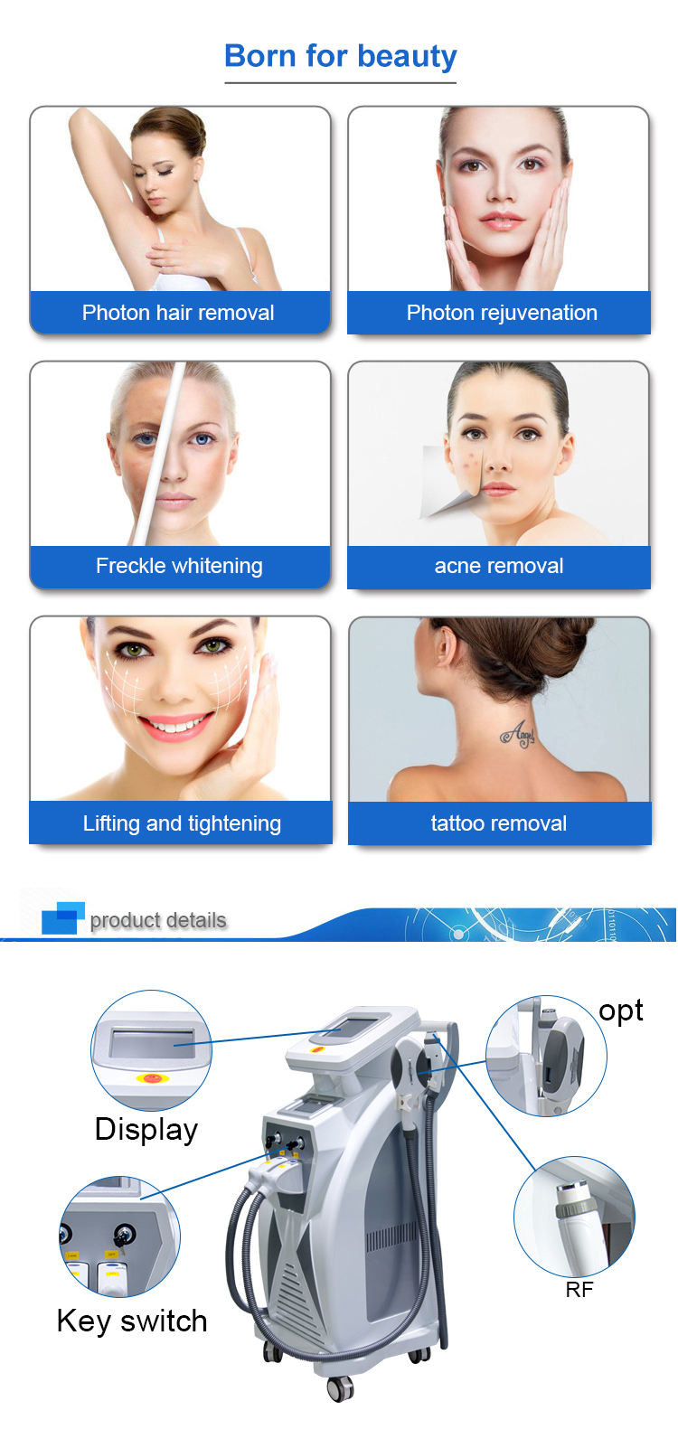 4IN1 Dual Screens IPL Laser Hair Removal Machine 480nm-690nm