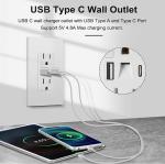 Wall Mounted Electrical Night Light Usb Outlet Tamper Resistant 5V 4.8A