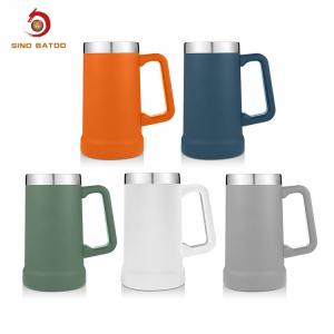China Vucuum Insulated 24oz Stainless Steel Beer Tumbler With Handle Pint wholesale