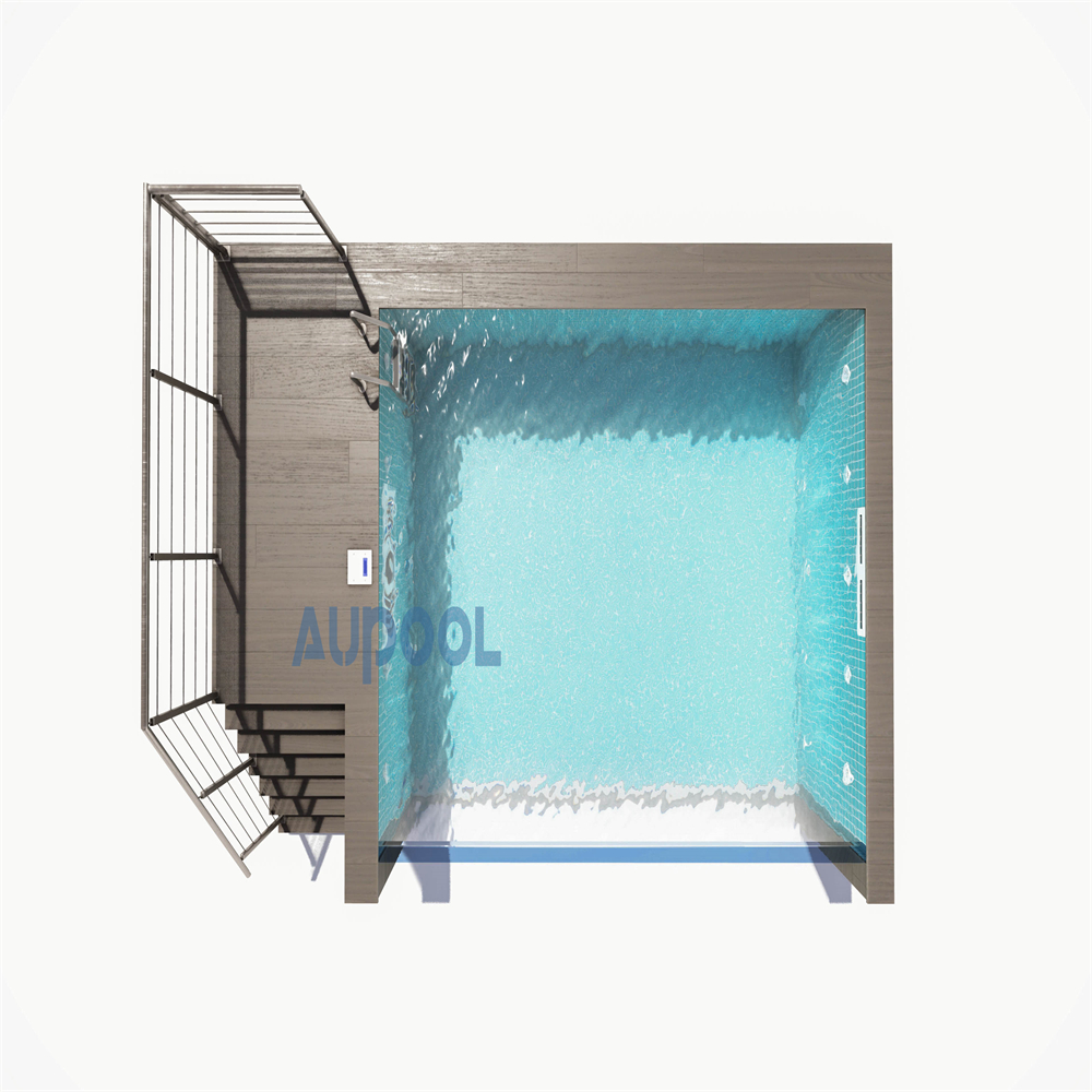 Modular Prefab Luxury Swimming Pool with Acrylic Panel Window and Mosaic Pattern Panels