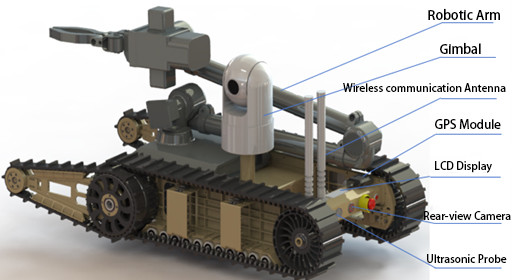 High Tech Tactical Bomb Disposal EOD Robot rechargeable lithium battery