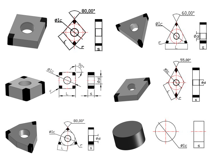 CNC lathe machine milling tool pcd inserts cutting tools for aluminium alloy