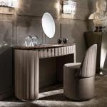Titanium 0.5m Contemporary Dressing Table Chair Italian Mid Century Modern