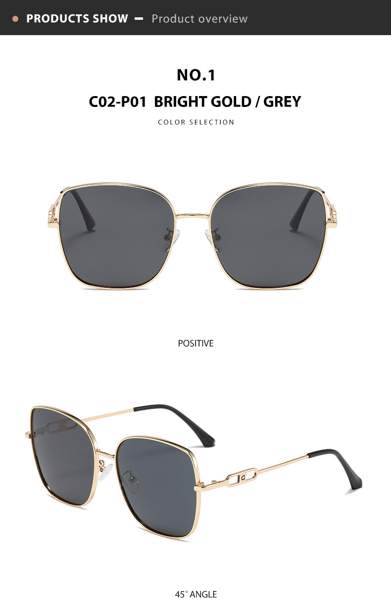 CE Square Ladies Metal Frame Sunglasses Flat Top Elastic 144mm