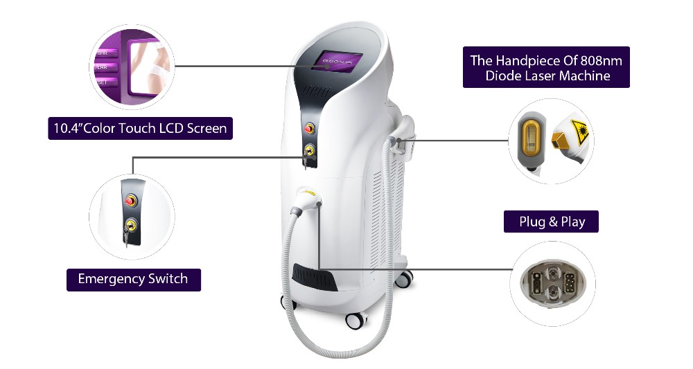 Diode Laser Hair Removal Machine triple wavelength lady hair removal machine