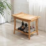 FSC Certificated Non Slip Bamboo Shower Bench Waterproof Seat Towel Holder