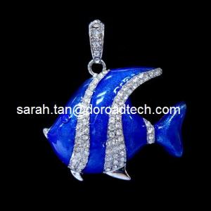 China Fish Shaped Jewelry USB Flash Drives, 100% Original New Memory Chip wholesale