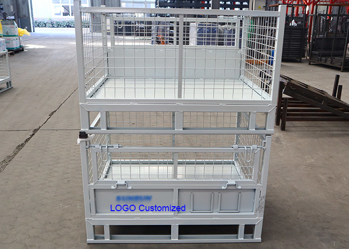 Self Locking Wire Mesh Pallet Cage Storage Boxes Rigid Stillage