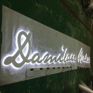 China Waterproof Ip67 3D Letter Sign Shopfront Signboard Brushed Ss304 Metal Backlit wholesale