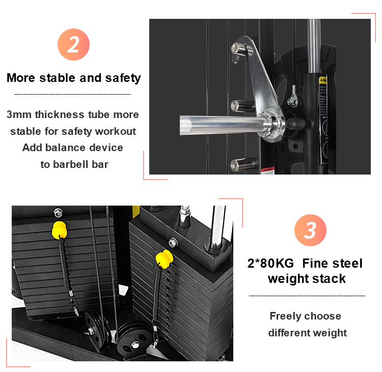 Arm Chest Leg Press Multi Functional Smith Machine Strength Training