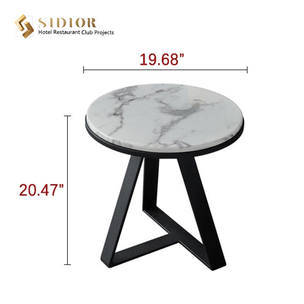Coffee Table, Side Table, Sintered Table Top, Nature Marble, Man Made Marble Table Top, Black Powder Coated Metal Legs