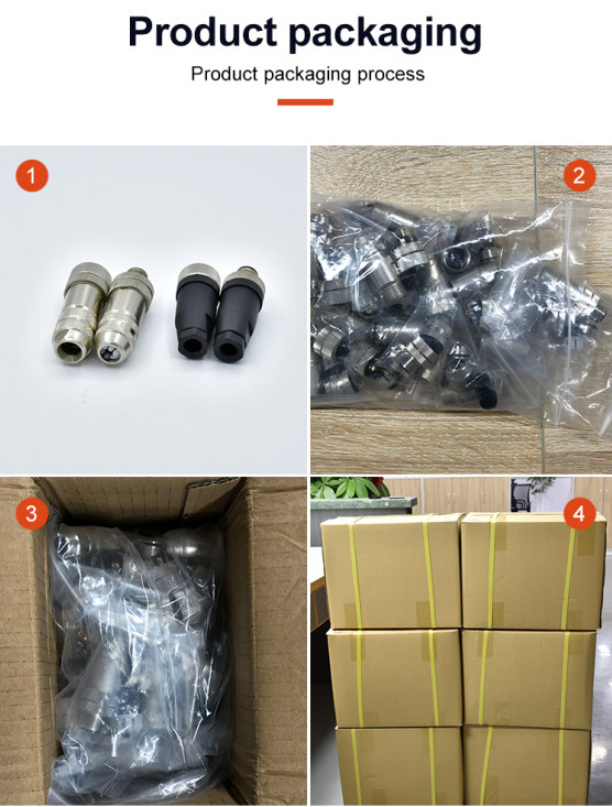 IP68 3 - 17 Pin M12 Waterproof Connector Fielded Installation Screw Plug Socket