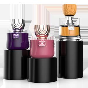 China Crimp Cylindrical Perfume Glass Bottle 30ml 50ml 100ml wholesale